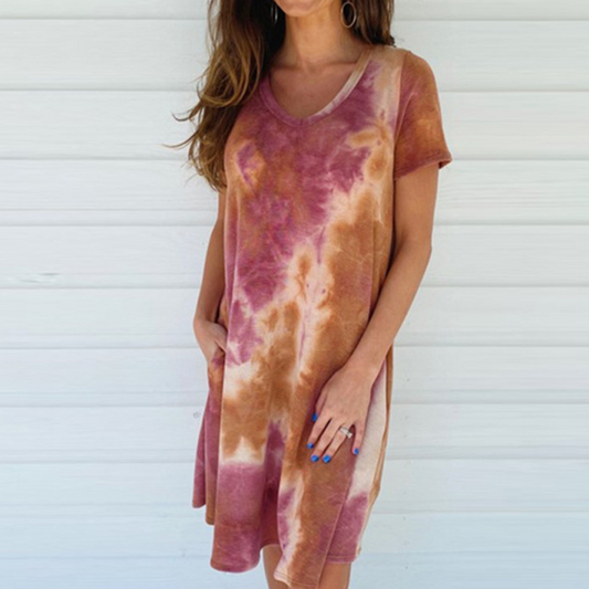 Women's Tie Dye Print T-Shirt Dress