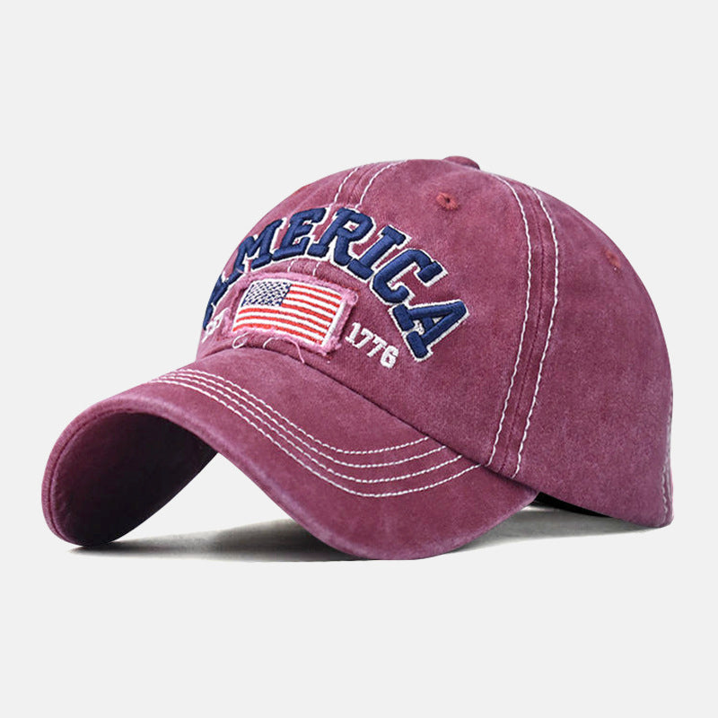 America Flag EST 1776 Embroidered Baseball Cap Hat