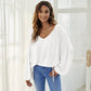 Women's V-Neck Solid Color Casual Blouses