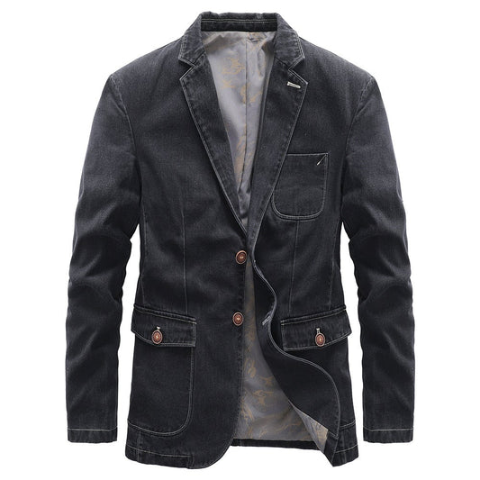 Men's Casual Denim Blazer Jacket