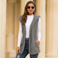 Women's Long Hooded Vest Plush Jacket
