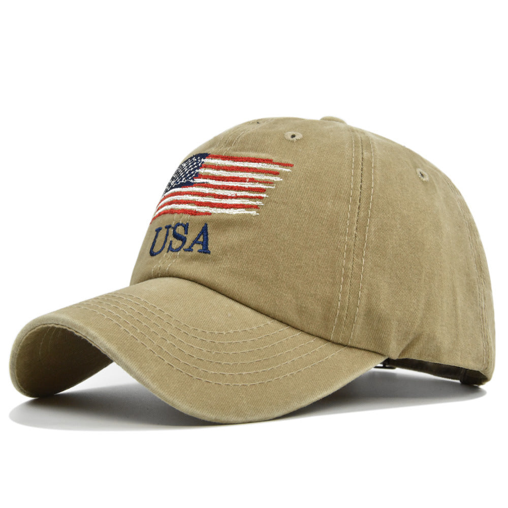 USA Country Flag Embossed Baseball Cap - Black Hat With Raised Flag Design