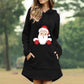 Christmas Print Hooded Long Sleeve Women's Sweatshirt Dress