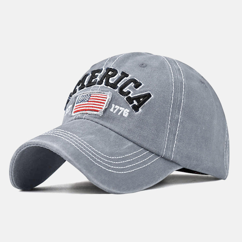 America Flag EST 1776 Embroidered Baseball Cap Hat