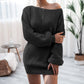 Women's One-neck Casual Loose Knit Sweater Dress
