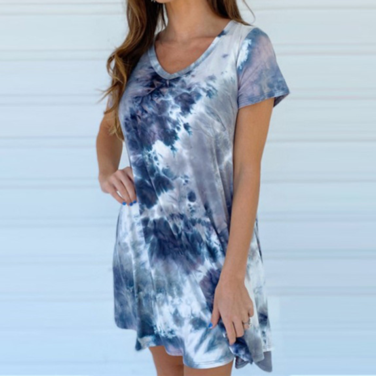 Women's Tie Dye Print T-Shirt Dress