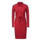 Button Knit Slim Fit Long Sleeve Dress