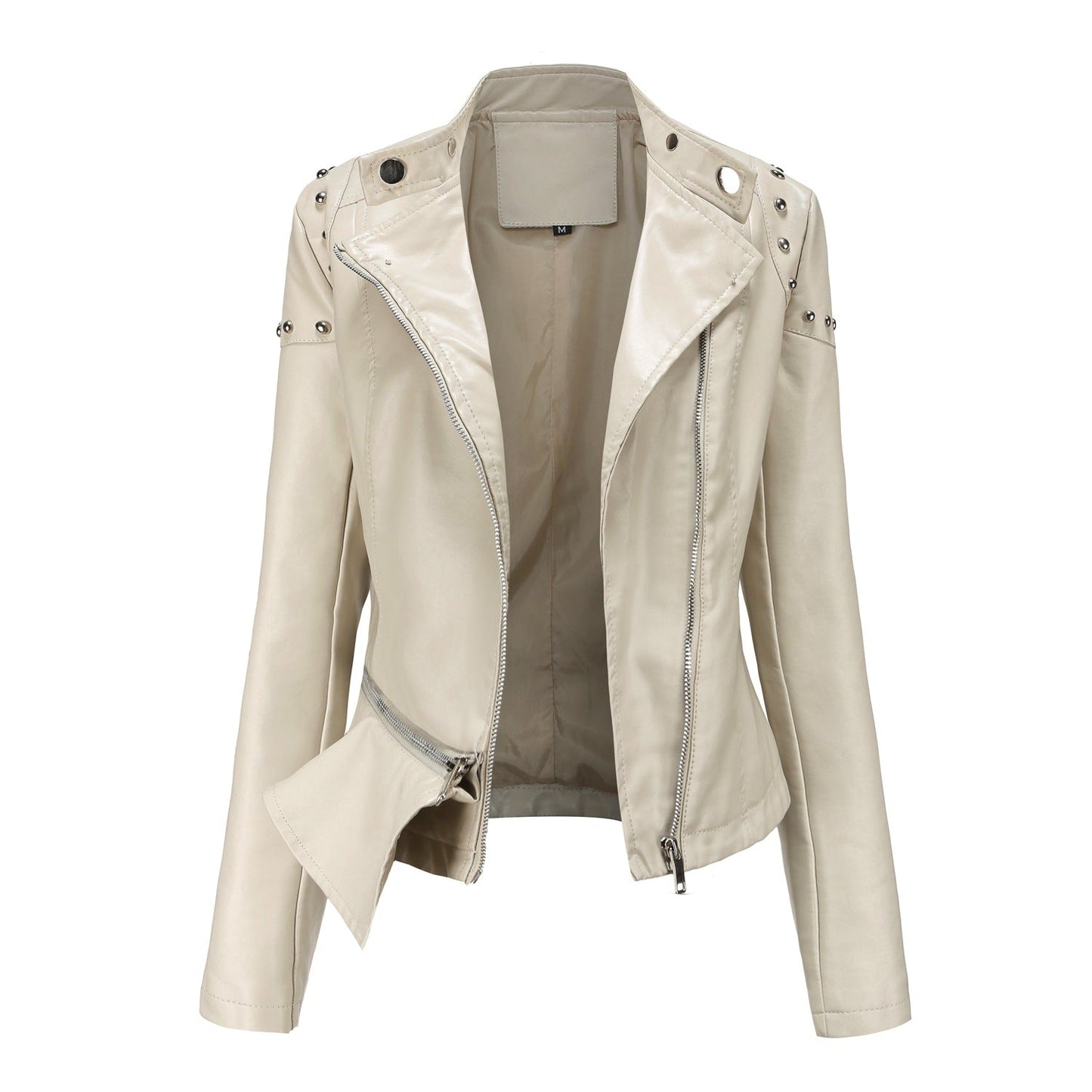 Women's Slim Studded Leather Jacket