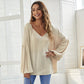 Women's V-Neck Solid Color Casual Blouses