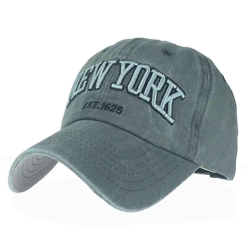 New York EST.1625 Letter Duck Tongue Hat Baseball Cap
