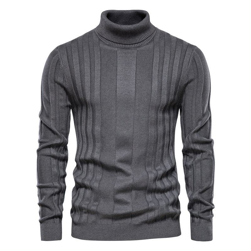 Men's Pullover Sweater Casual Slim Basic Knitted Sweater