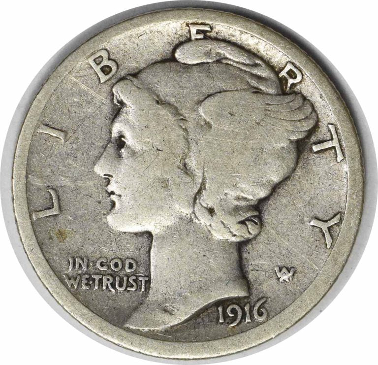 1916 D 10C Mercury Dime Coin