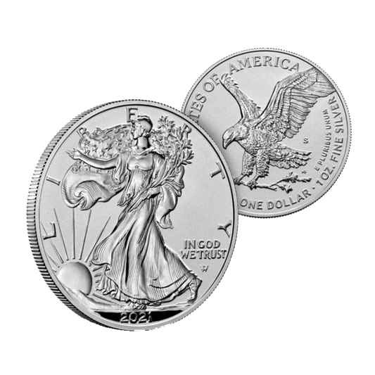 2021 Silver Heraldic Eagle T1 & Landing Eagle T2-W 2-pc Set