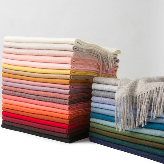 Unisex LambSwool Scarf Pure Color Winter Extra Length Scarf