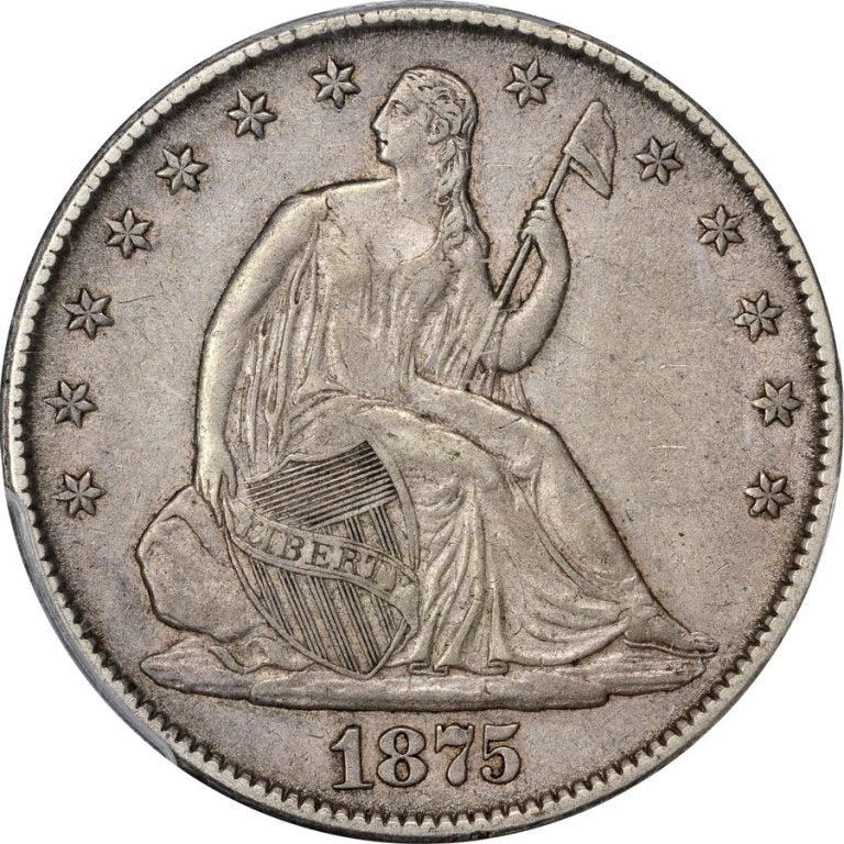 1875-CC Seated Liberty Half Dollar Coin